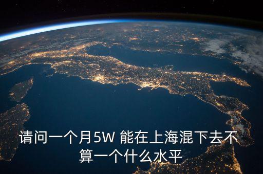 月薪五萬上海什么水平，月薪5萬在上海算不算高薪