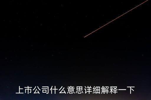 上市公司什么意思詳細(xì)解釋一下