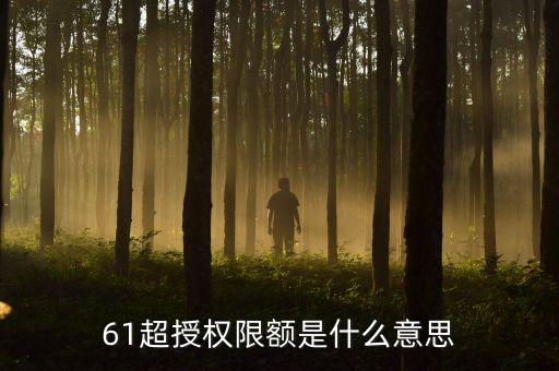61金額超限什么意思，61交易金額超限什么意思