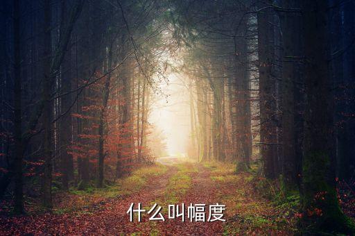 什么叫幅度