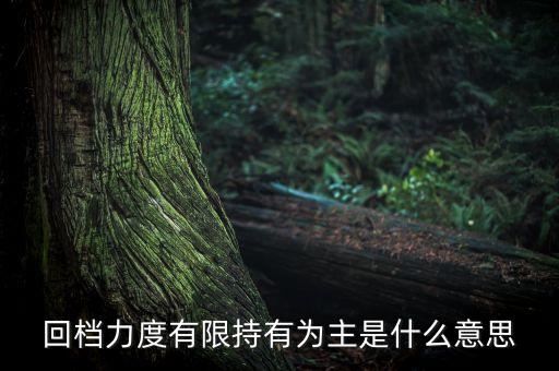 回檔力度有限是什么意思，回檔力度有限持有為主是什么意思