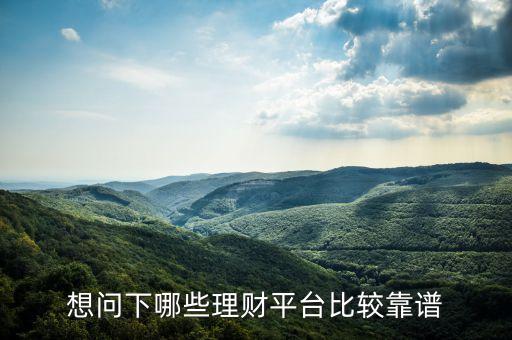 想問下哪些理財(cái)平臺(tái)比較靠譜