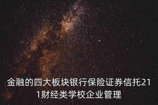金融行業(yè)四大板塊是什么，中國所謂金融四大支柱分別是指什么呢