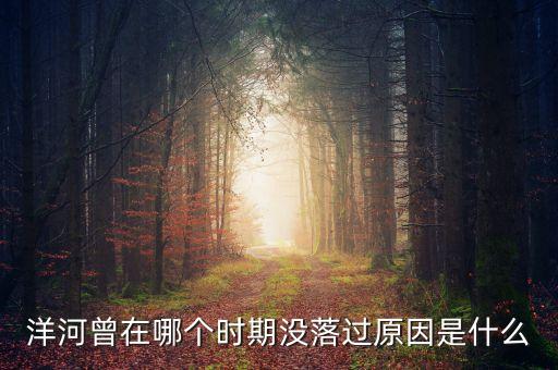 洋河曾在哪個(gè)時(shí)期沒(méi)落過(guò)原因是什么