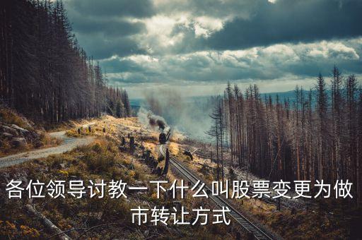什么是做市轉(zhuǎn)讓方式，各位領(lǐng)導(dǎo)討教一下什么叫股票變更為做市轉(zhuǎn)讓方式