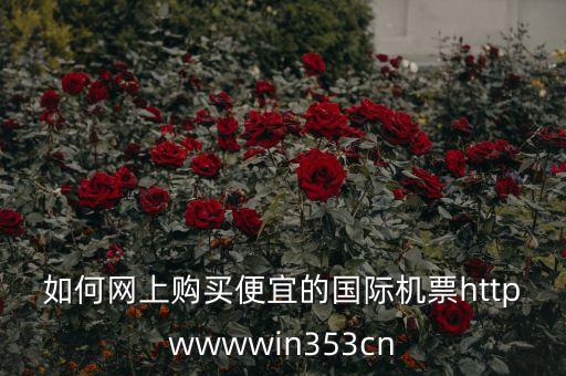 如何網(wǎng)上購買便宜的國際機票httpwwwwin353cn