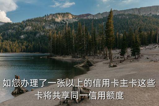 同享額度信用卡是什么意思，如您辦理了一張以上的信用卡主卡這些卡將共享同一信用額度