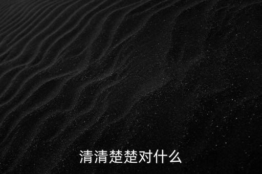 明明白白的什么，清清楚楚對什么