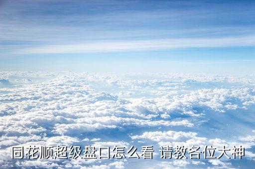 同花順超級(jí)盤口怎么看 請(qǐng)教各位大神