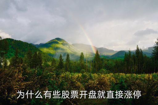 為什么一開盤就漲停，為什么有的股票一開盤就漲停