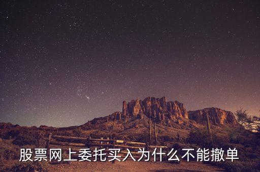 股票網(wǎng)上委托買入為什么不能撤單