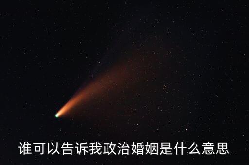 誰(shuí)可以告訴我政治婚姻是什么意思