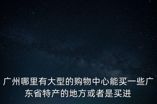 廣州哪里有大型的購物中心能買一些廣東省特產(chǎn)的地方或者是買進(jìn)