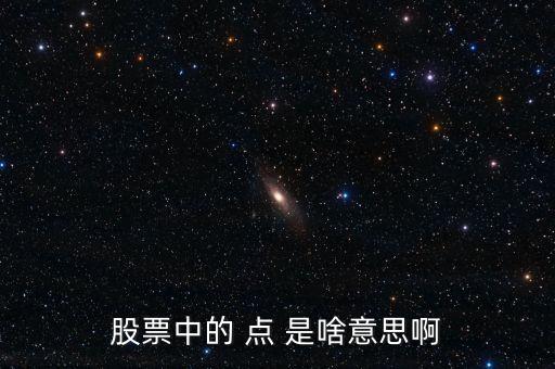 股票的點是什么意思，股票中的 點 是啥意思啊
