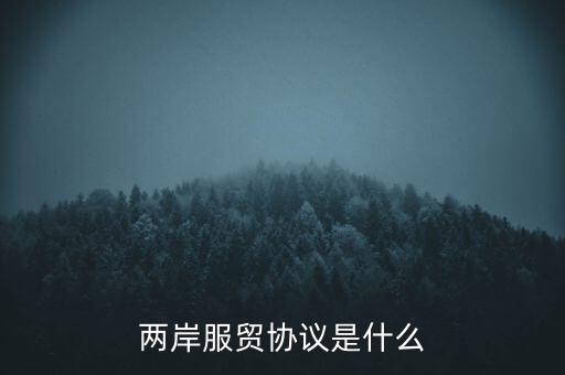兩岸貨貿(mào)協(xié)議是什么，臺(tái)灣服貿(mào)協(xié)議是什么