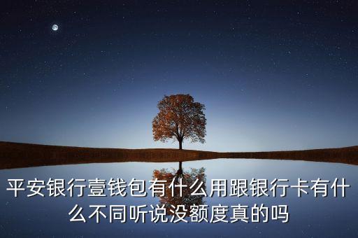 平安銀行壹錢(qián)包有什么用跟銀行卡有什么不同聽(tīng)說(shuō)沒(méi)額度真的嗎