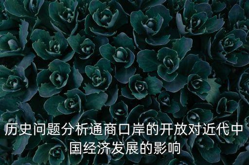 歷史問題分析通商口岸的開放對近代中國經(jīng)濟發(fā)展的影響