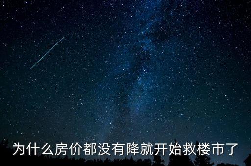 政府為什么救市房?jī)r(jià)，為什么房?jī)r(jià)都沒(méi)有降就開(kāi)始救樓市了
