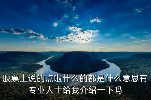股票上說的點啦什么的都是什么意思有專業(yè)人士給我介紹一下嗎