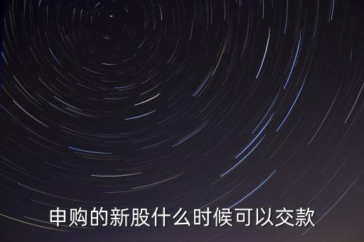 以前新股申購什么時候繳款，新股中簽后什么時間繳款