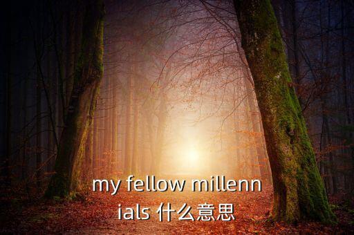 為什么叫千禧一代，my fellow millennials 什么意思