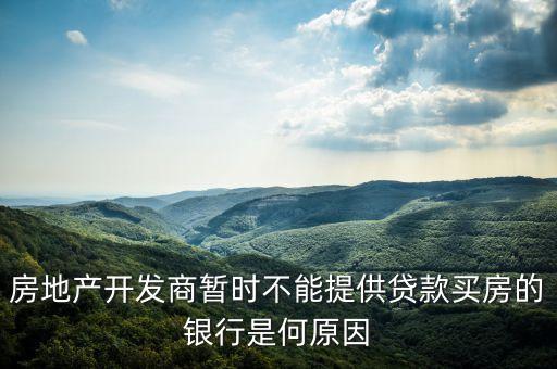 房地產開發(fā)商為什么不向銀行借款，房地產開發(fā)商向銀行貸款為什么貸不出來呢