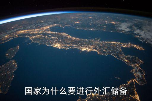 國家為什么要進(jìn)行外匯儲備