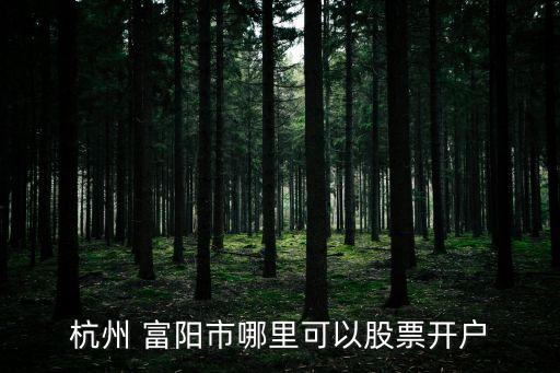 富陽有幾家上市公司,杭州富陽上市公司名單