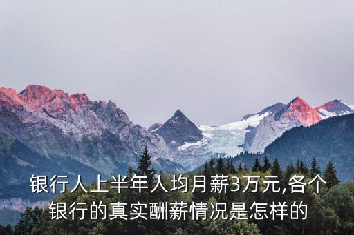  銀行人上半年人均月薪3萬元,各個 銀行的真實酬薪情況是怎樣的