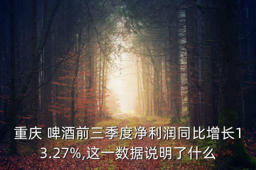 重慶 啤酒前三季度凈利潤同比增長13.27%,這一數(shù)據(jù)說明了什么