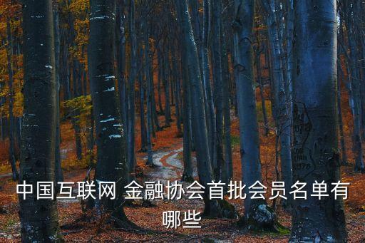 中國互聯(lián)網(wǎng) 金融協(xié)會(huì)首批會(huì)員名單有哪些