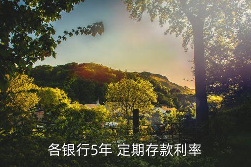 各銀行5年 定期存款利率