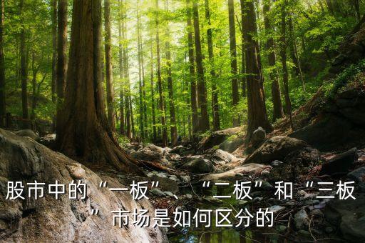 股市中的“一板”、“二板”和“三板”市場是如何區(qū)分的