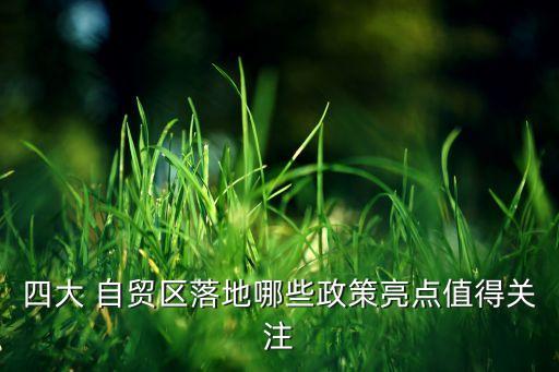 四大 自貿(mào)區(qū)落地哪些政策亮點值得關(guān)注