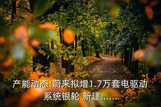 產(chǎn)能動(dòng)態(tài):蔚來擬增1.7萬套電驅(qū)動(dòng)系統(tǒng)銀輪 新建……