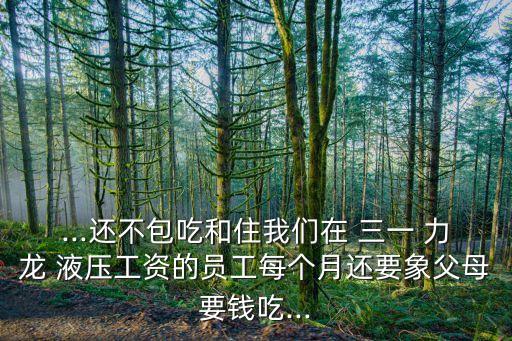 ...還不包吃和住我們?cè)?三一 力龍 液壓工資的員工每個(gè)月還要象父母要錢吃...