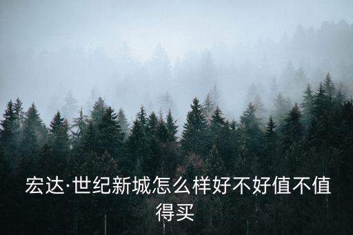  宏達·世紀新城怎么樣好不好值不值得買