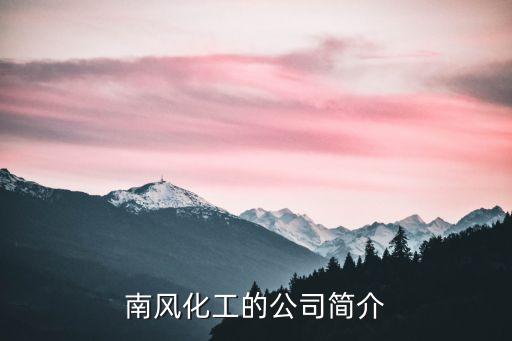 南風(fēng)化工的公司簡(jiǎn)介