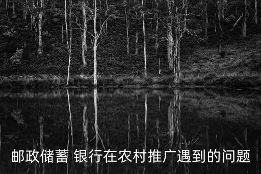 郵政儲(chǔ)蓄 銀行在農(nóng)村推廣遇到的問(wèn)題