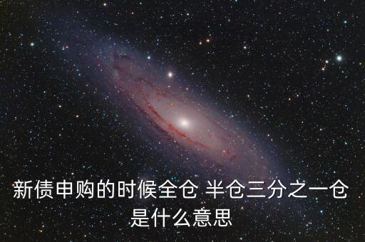 新債申購(gòu)的時(shí)候全倉(cāng) 半倉(cāng)三分之一倉(cāng)是什么意思
