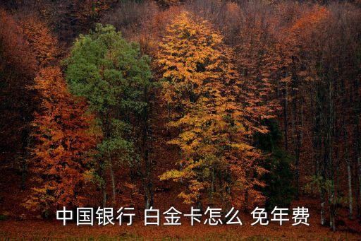  中國(guó)銀行 白金卡怎么 免年費(fèi)
