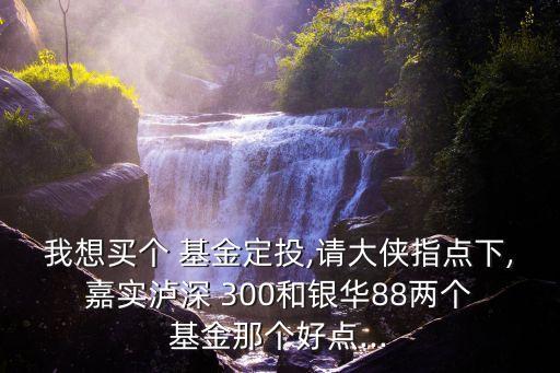 我想買(mǎi)個(gè) 基金定投,請(qǐng)大俠指點(diǎn)下, 嘉實(shí)瀘深 300和銀華88兩個(gè) 基金那個(gè)好點(diǎn)...