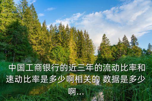  中國工商銀行的近三年的流動比率和速動比率是多少啊相關(guān)的 數(shù)據(jù)是多少啊...