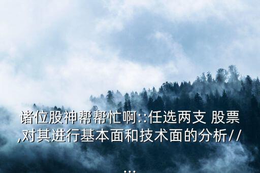 諸位股神幫幫忙啊::任選兩支 股票,對(duì)其進(jìn)行基本面和技術(shù)面的分析//...