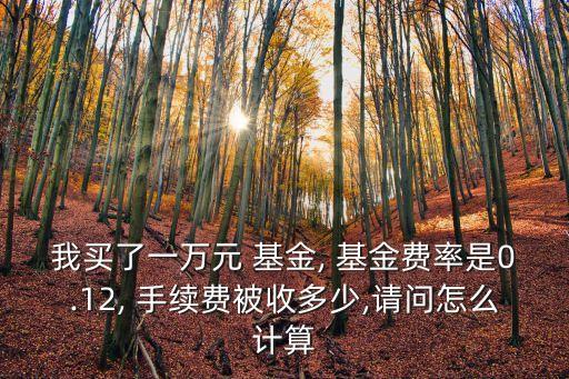 我買了一萬元 基金, 基金費率是0.12, 手續(xù)費被收多少,請問怎么計算
