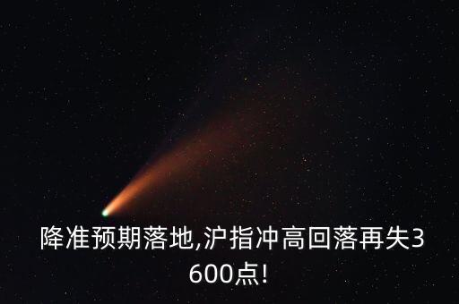  降準預期落地,滬指沖高回落再失3600點!
