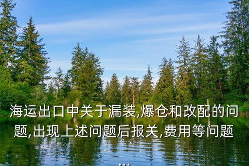 海運(yùn)出口中關(guān)于漏裝,爆倉(cāng)和改配的問(wèn)題,出現(xiàn)上述問(wèn)題后報(bào)關(guān),費(fèi)用等問(wèn)題...