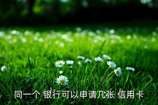 同一個(gè) 銀行可以申請(qǐng)幾張 信用卡