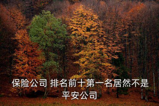  保險公司 排名前十第一名居然不是平安公司