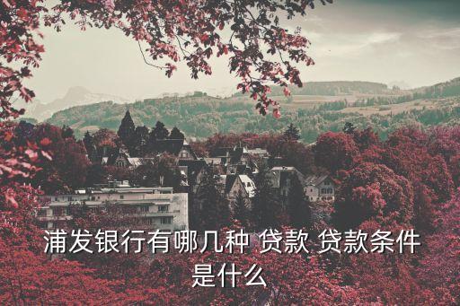 浦發(fā)銀行有哪幾種 貸款 貸款條件是什么